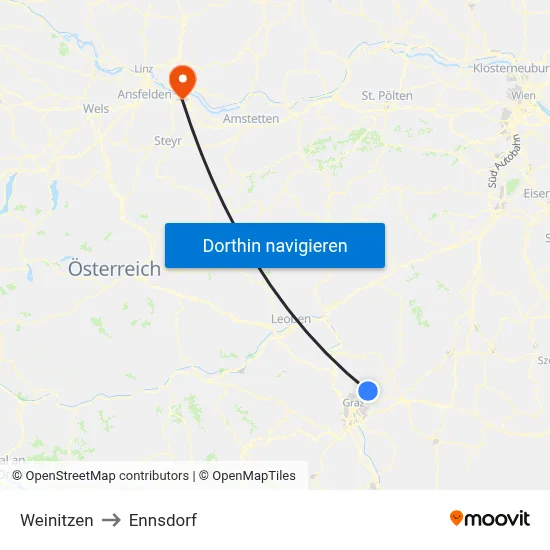 Weinitzen to Ennsdorf map