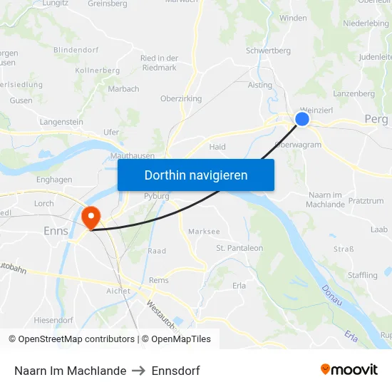 Naarn Im Machlande to Ennsdorf map