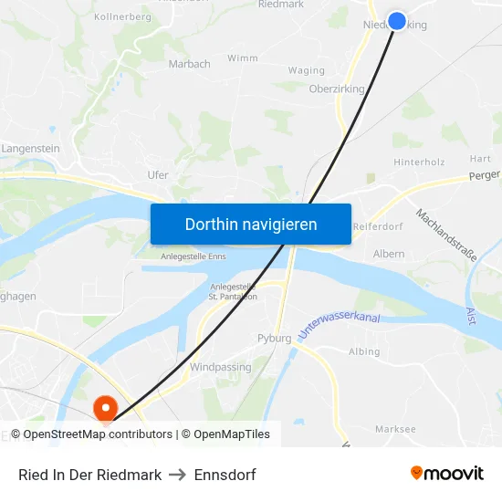 Ried In Der Riedmark to Ennsdorf map