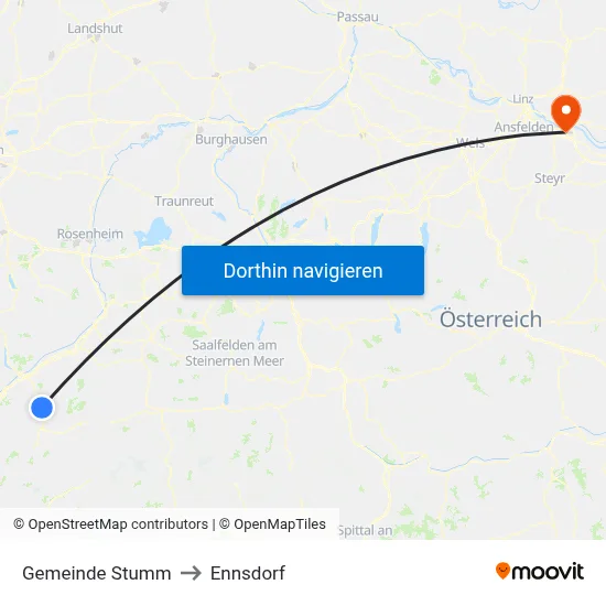 Gemeinde Stumm to Ennsdorf map