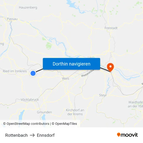 Rottenbach to Ennsdorf map