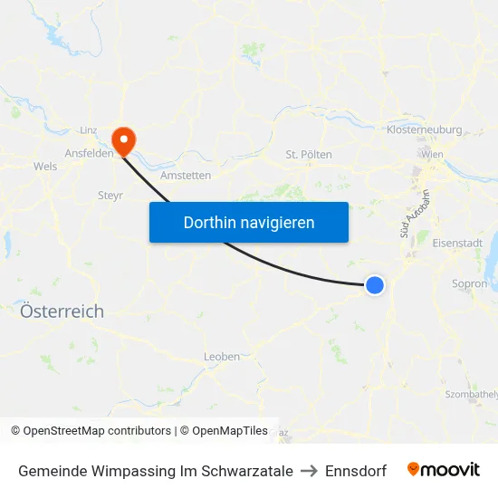 Gemeinde Wimpassing Im Schwarzatale to Ennsdorf map