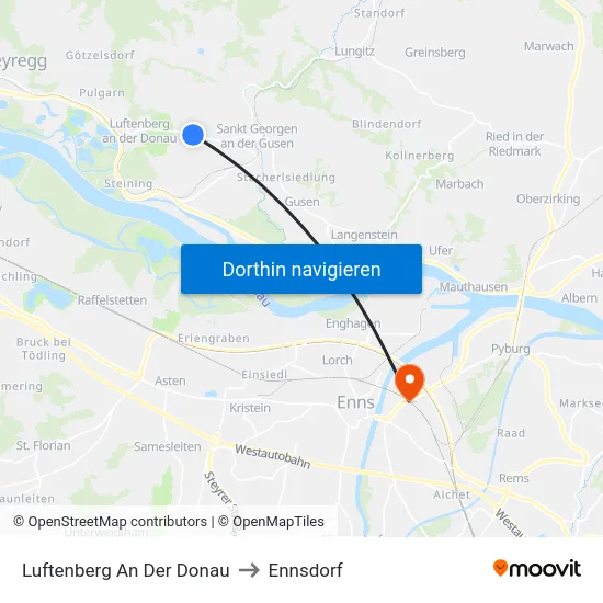 Luftenberg An Der Donau to Ennsdorf map