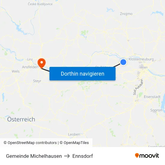 Gemeinde Michelhausen to Ennsdorf map