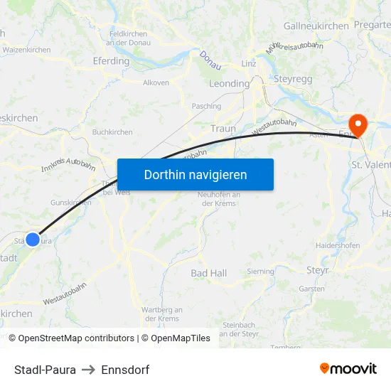 Stadl-Paura to Ennsdorf map