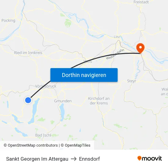 Sankt Georgen Im Attergau to Ennsdorf map