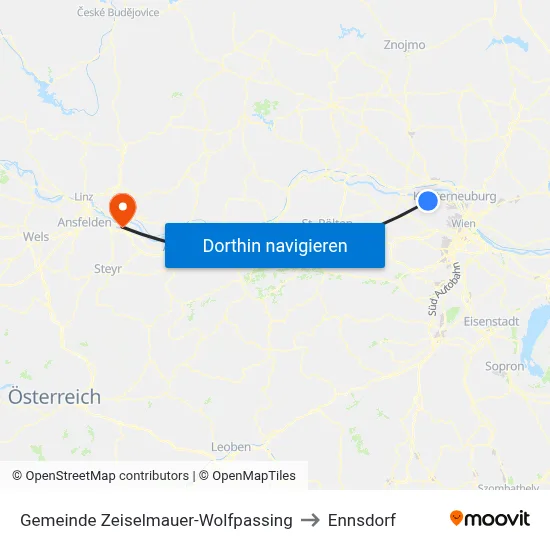 Gemeinde Zeiselmauer-Wolfpassing to Ennsdorf map
