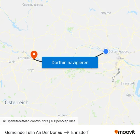 Gemeinde Tulln An Der Donau to Ennsdorf map