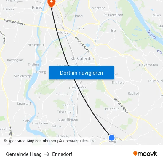 Gemeinde Haag to Ennsdorf map