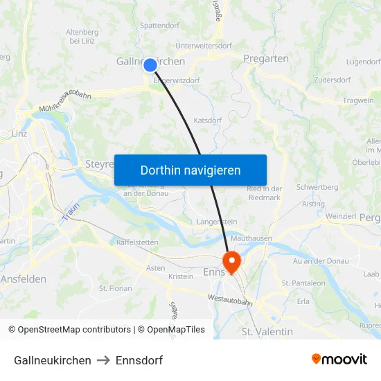 Gallneukirchen to Ennsdorf map