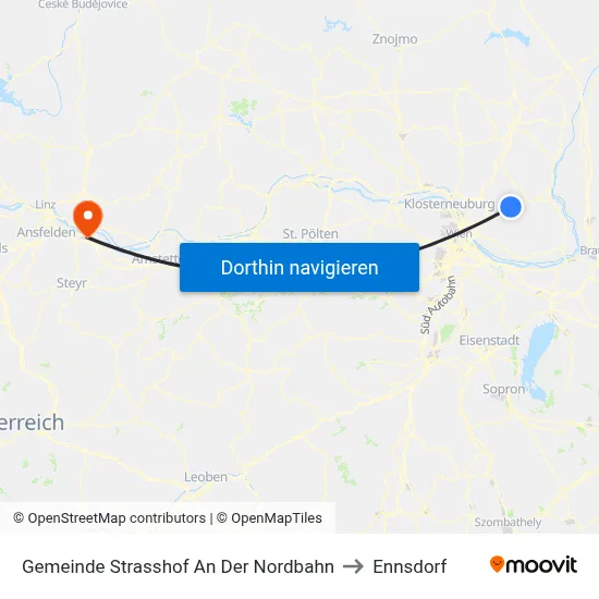 Gemeinde Strasshof An Der Nordbahn to Ennsdorf map