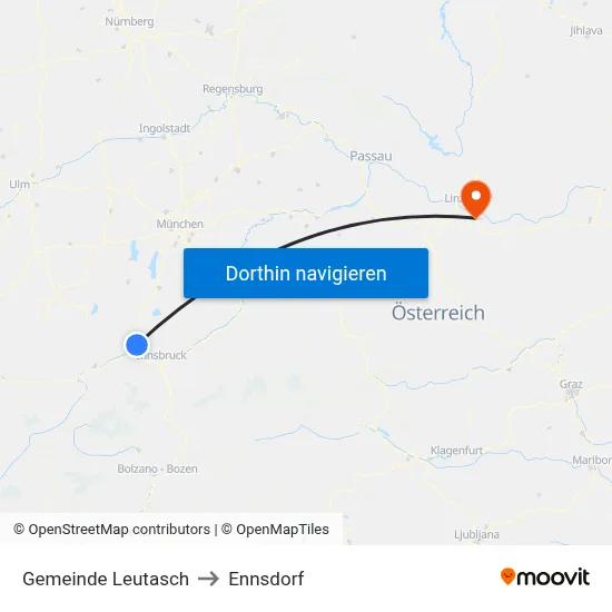 Gemeinde Leutasch to Ennsdorf map