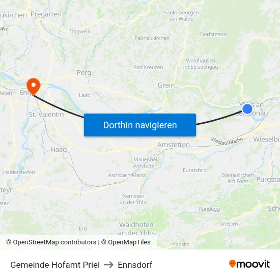Gemeinde Hofamt Priel to Ennsdorf map