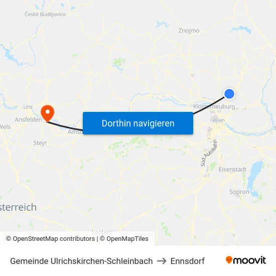 Gemeinde Ulrichskirchen-Schleinbach to Ennsdorf map