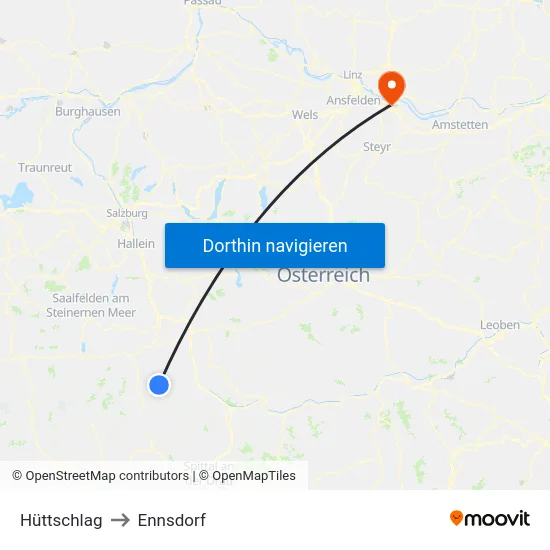 Hüttschlag to Ennsdorf map