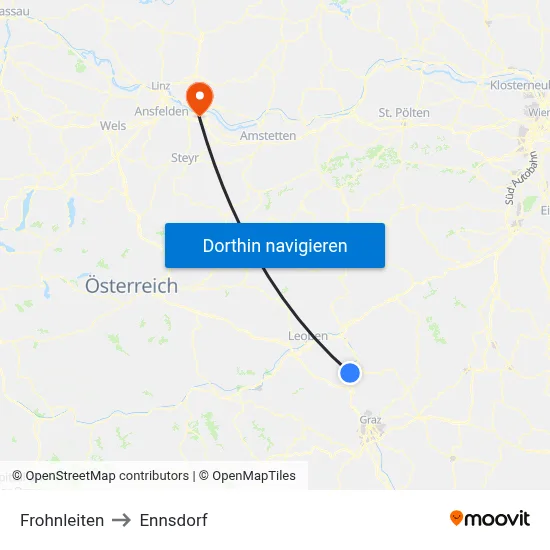 Frohnleiten to Ennsdorf map