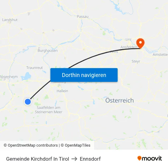 Gemeinde Kirchdorf In Tirol to Ennsdorf map