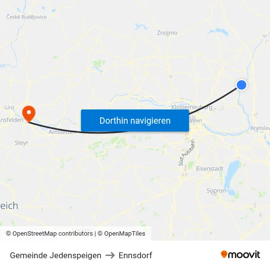 Gemeinde Jedenspeigen to Ennsdorf map