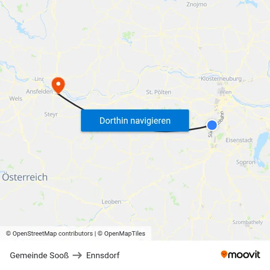 Gemeinde Sooß to Ennsdorf map