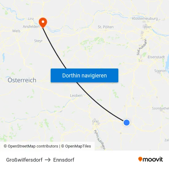 Großwilfersdorf to Ennsdorf map