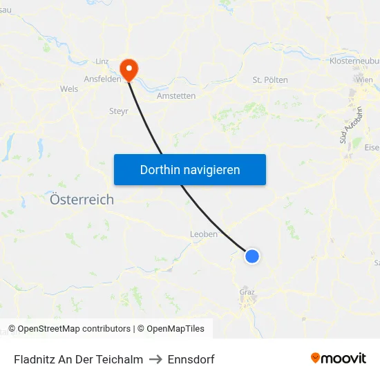 Fladnitz An Der Teichalm to Ennsdorf map