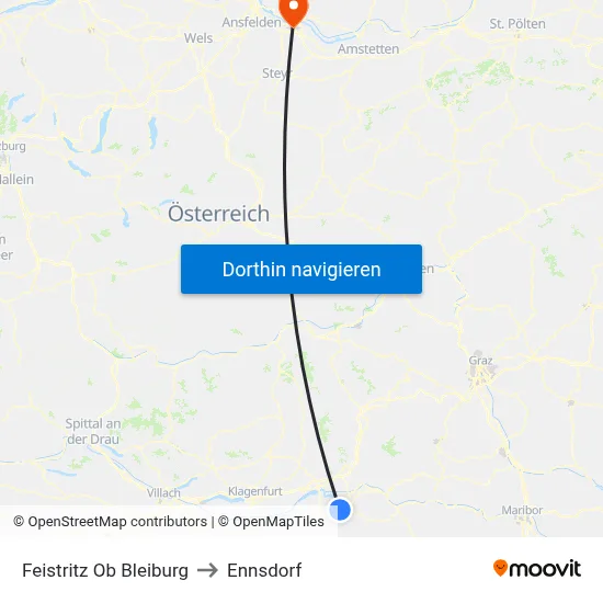 Feistritz Ob Bleiburg to Ennsdorf map