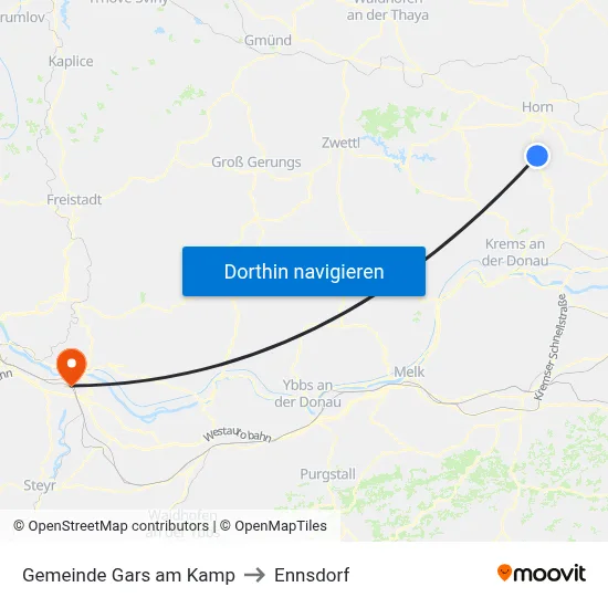 Gemeinde Gars am Kamp to Ennsdorf map