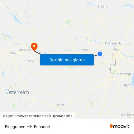Eichgraben to Ennsdorf map