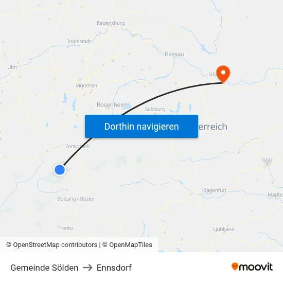 Gemeinde Sölden to Ennsdorf map