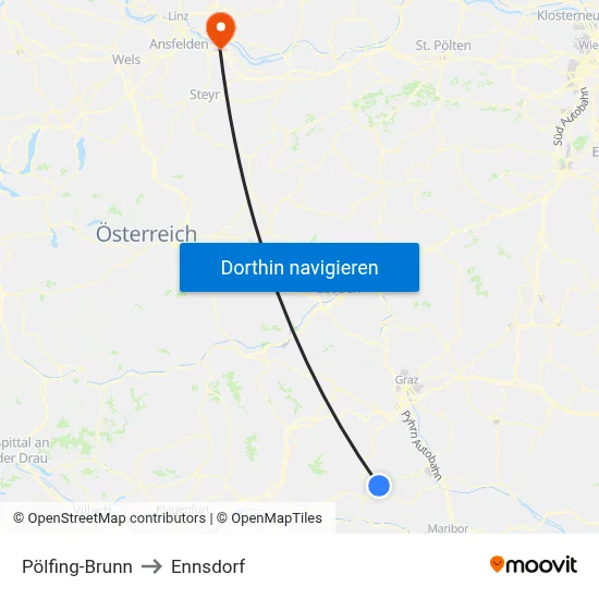 Pölfing-Brunn to Ennsdorf map