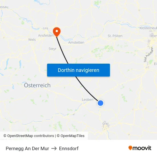 Pernegg An Der Mur to Ennsdorf map