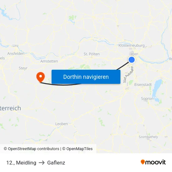 12., Meidling to Gaflenz map