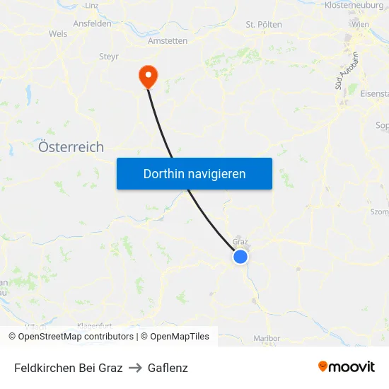 Feldkirchen Bei Graz to Gaflenz map