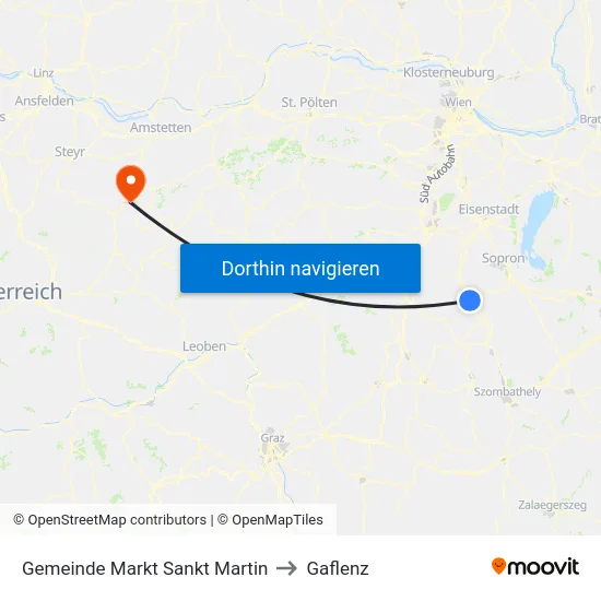 Gemeinde Markt Sankt Martin to Gaflenz map