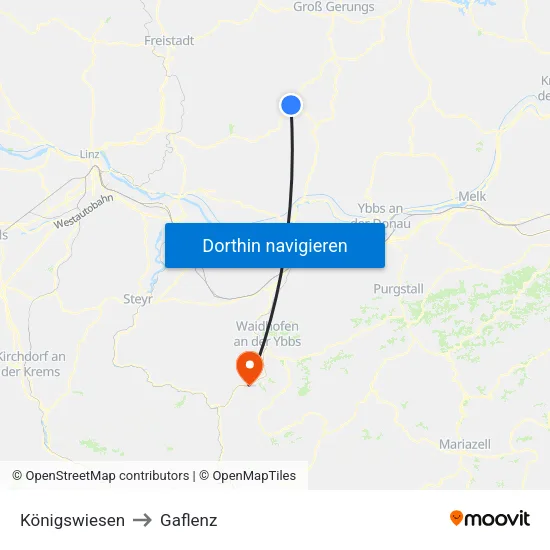 Königswiesen to Gaflenz map