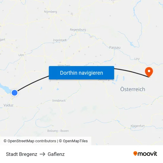 Stadt Bregenz to Gaflenz map