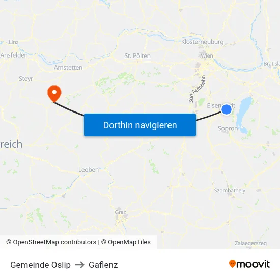 Gemeinde Oslip to Gaflenz map
