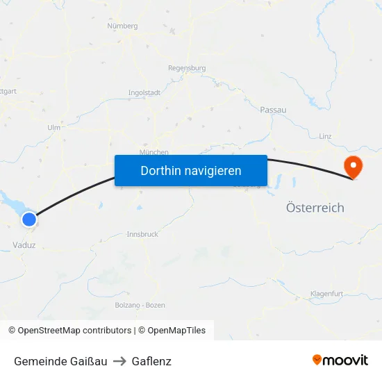 Gemeinde Gaißau to Gaflenz map