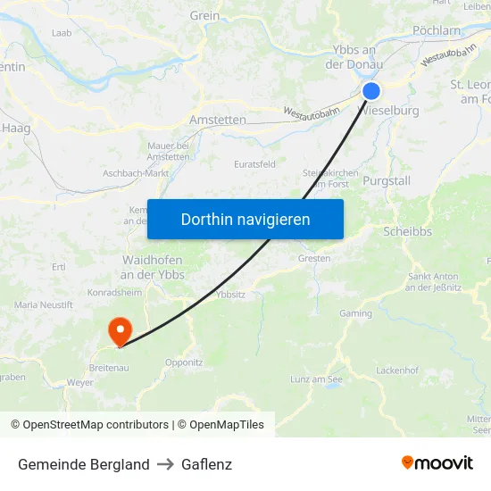 Gemeinde Bergland to Gaflenz map