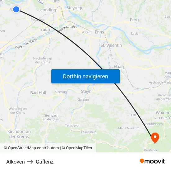 Alkoven to Gaflenz map