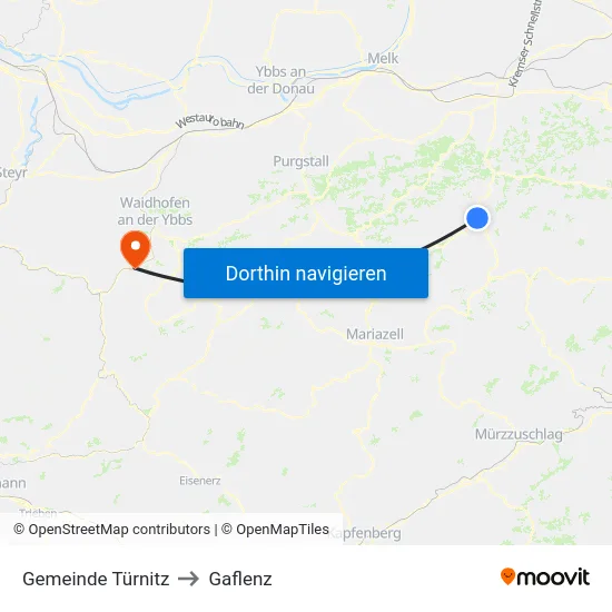 Gemeinde Türnitz to Gaflenz map