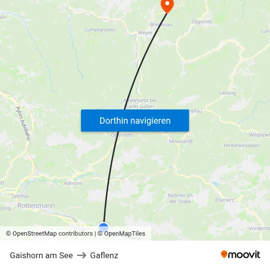 Gaishorn am See to Gaflenz map