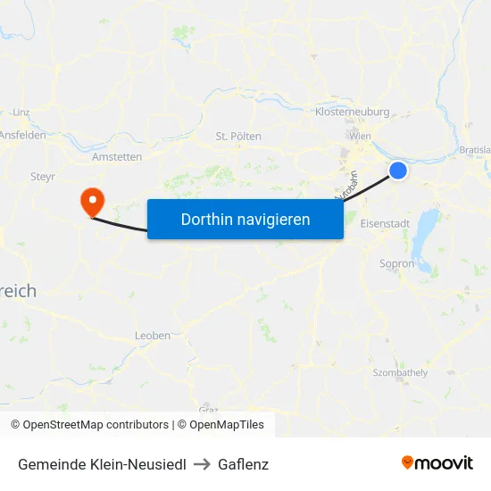 Gemeinde Klein-Neusiedl to Gaflenz map
