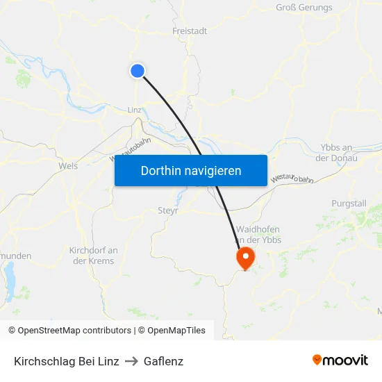 Kirchschlag Bei Linz to Gaflenz map