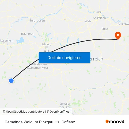 Gemeinde Wald Im Pinzgau to Gaflenz map