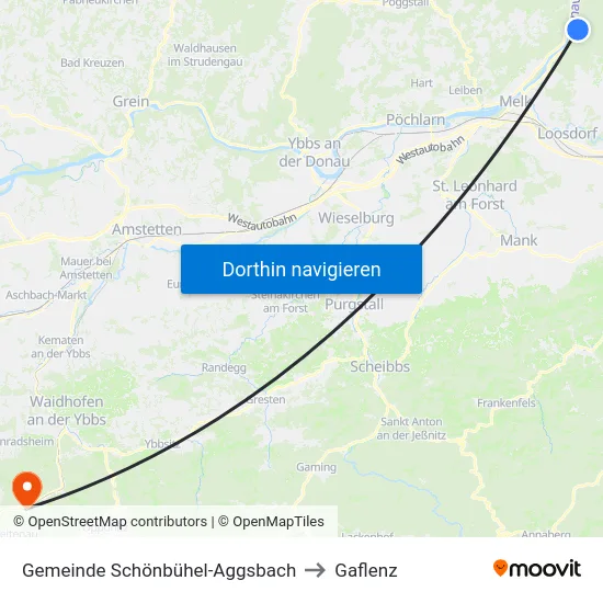 Gemeinde Schönbühel-Aggsbach to Gaflenz map