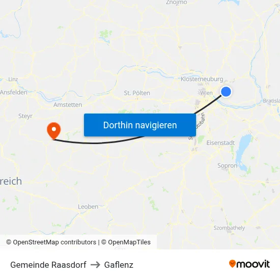Gemeinde Raasdorf to Gaflenz map