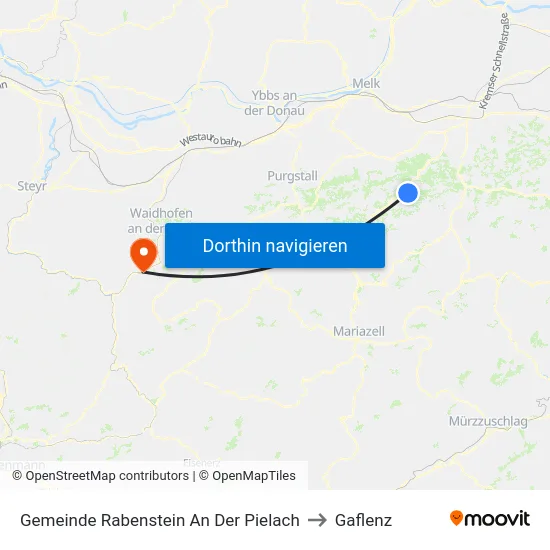 Gemeinde Rabenstein An Der Pielach to Gaflenz map