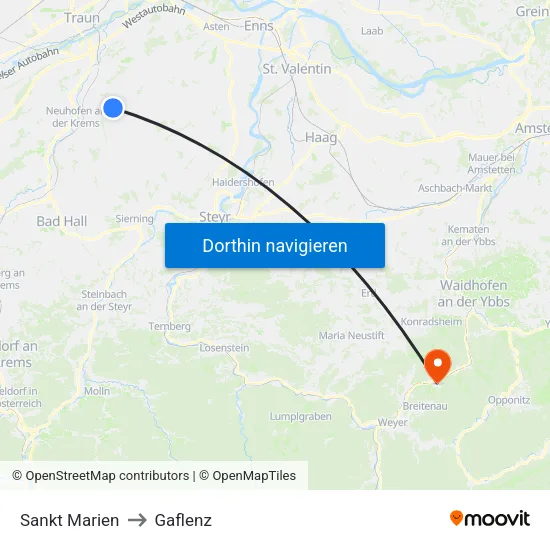 Sankt Marien to Gaflenz map