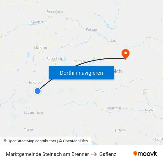 Marktgemeinde Steinach am Brenner to Gaflenz map